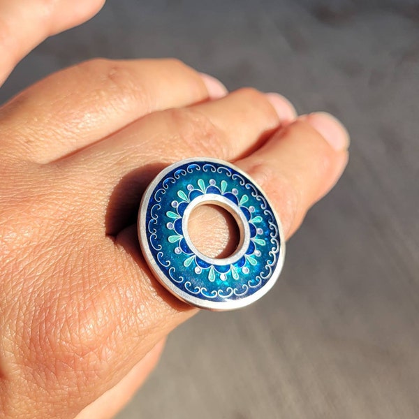 Enamel Ring Etsy