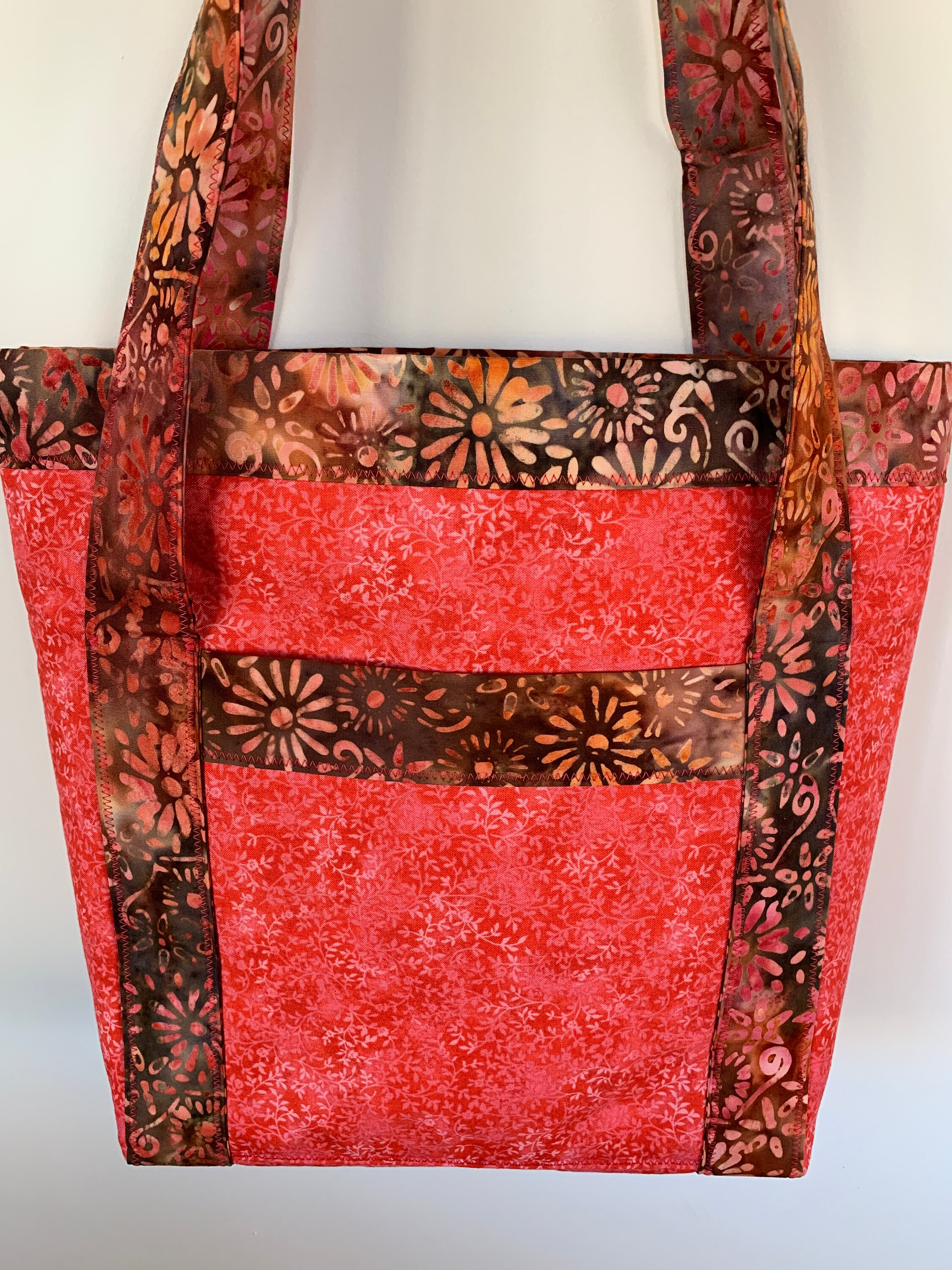 Red- Handcrafted Quilted Cotton Hand Bag 37