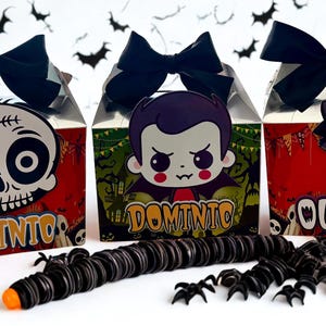 Halloween trick or treat party box, trick or treat favour box, Halloween box, vampire party favour box, ghost treat box, skeleton treat box