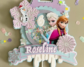 Adorno para tarta de princesa pastel personalizado, castillo de princesa personalizado, adorno rosa, adorno decorativo con brillantina morada para fiesta de cumpleaños.