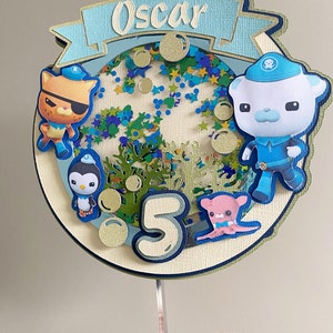 Personalised Octonauts cake topper, Octonauts shaker, Blue Octonauts decoration, Octonauts party decoration, customised birthday Octonauts