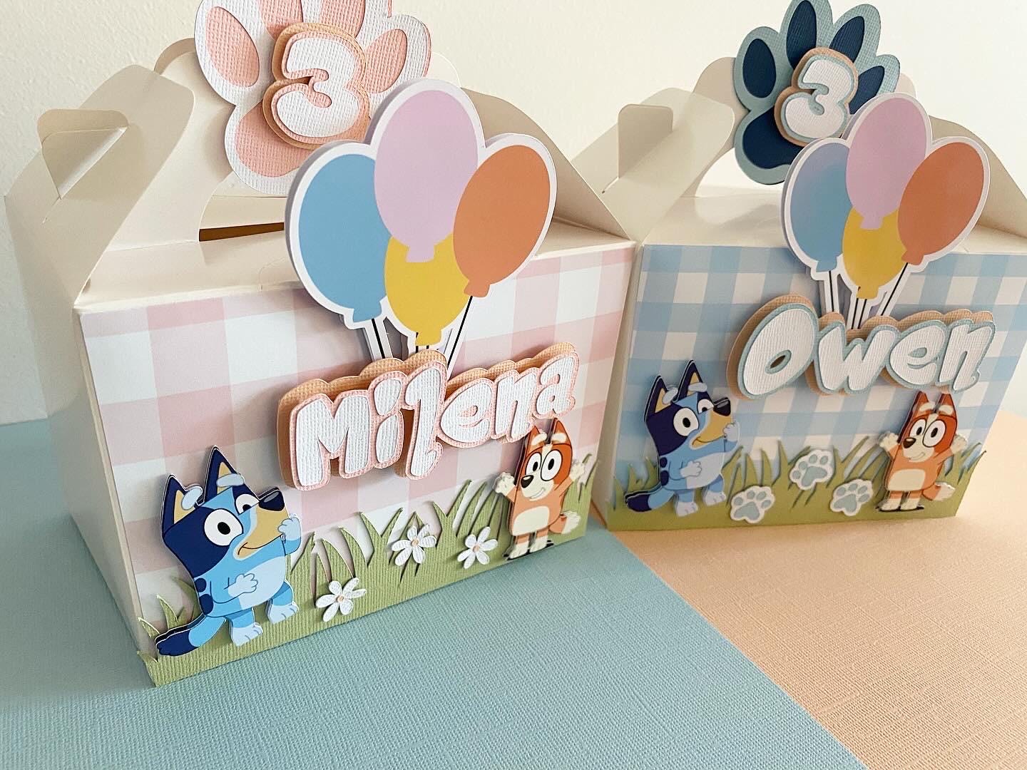 Blue Dog Theme Personalized Favor Box