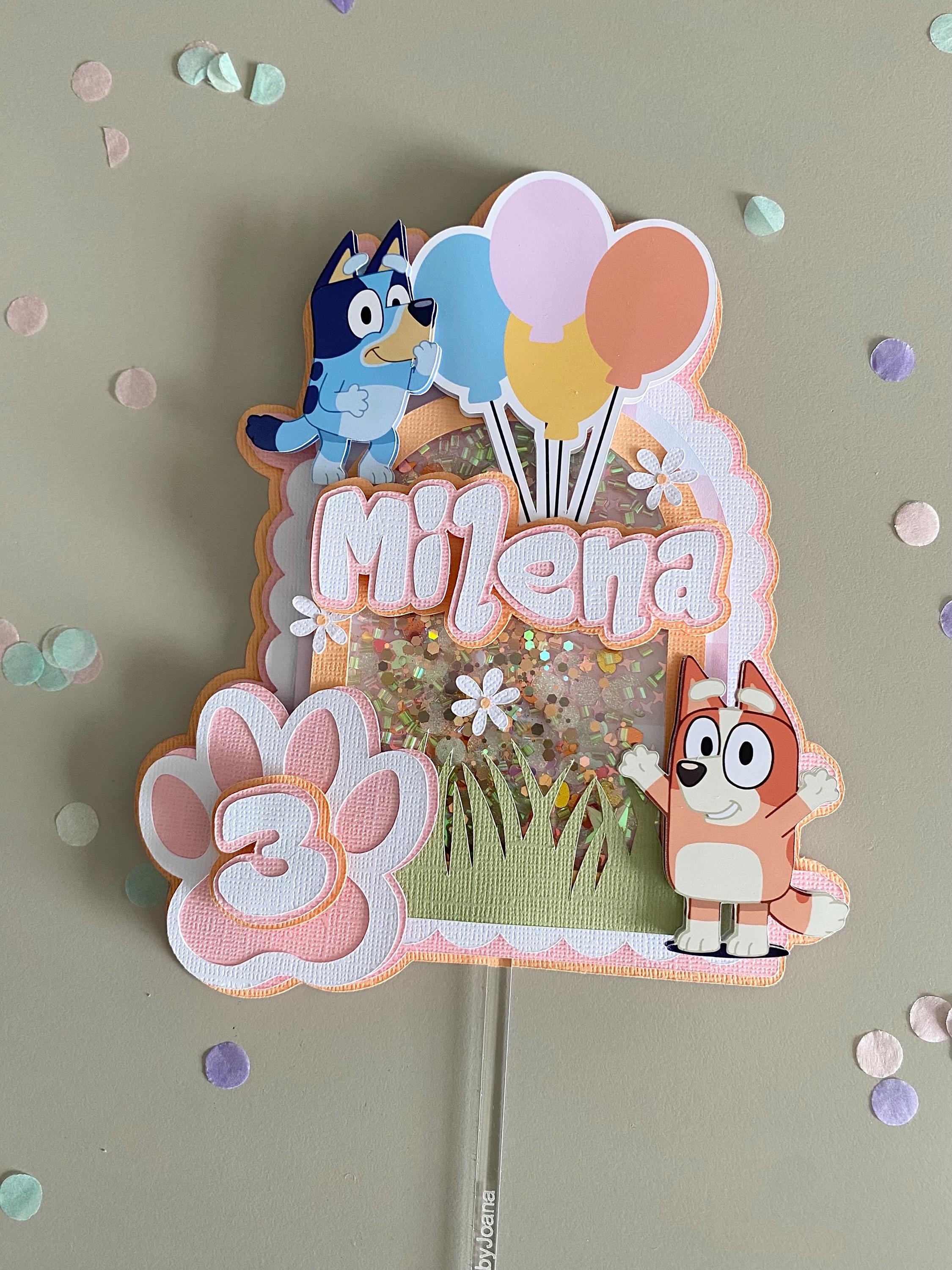 Personalised dog pastel cake topper shaker