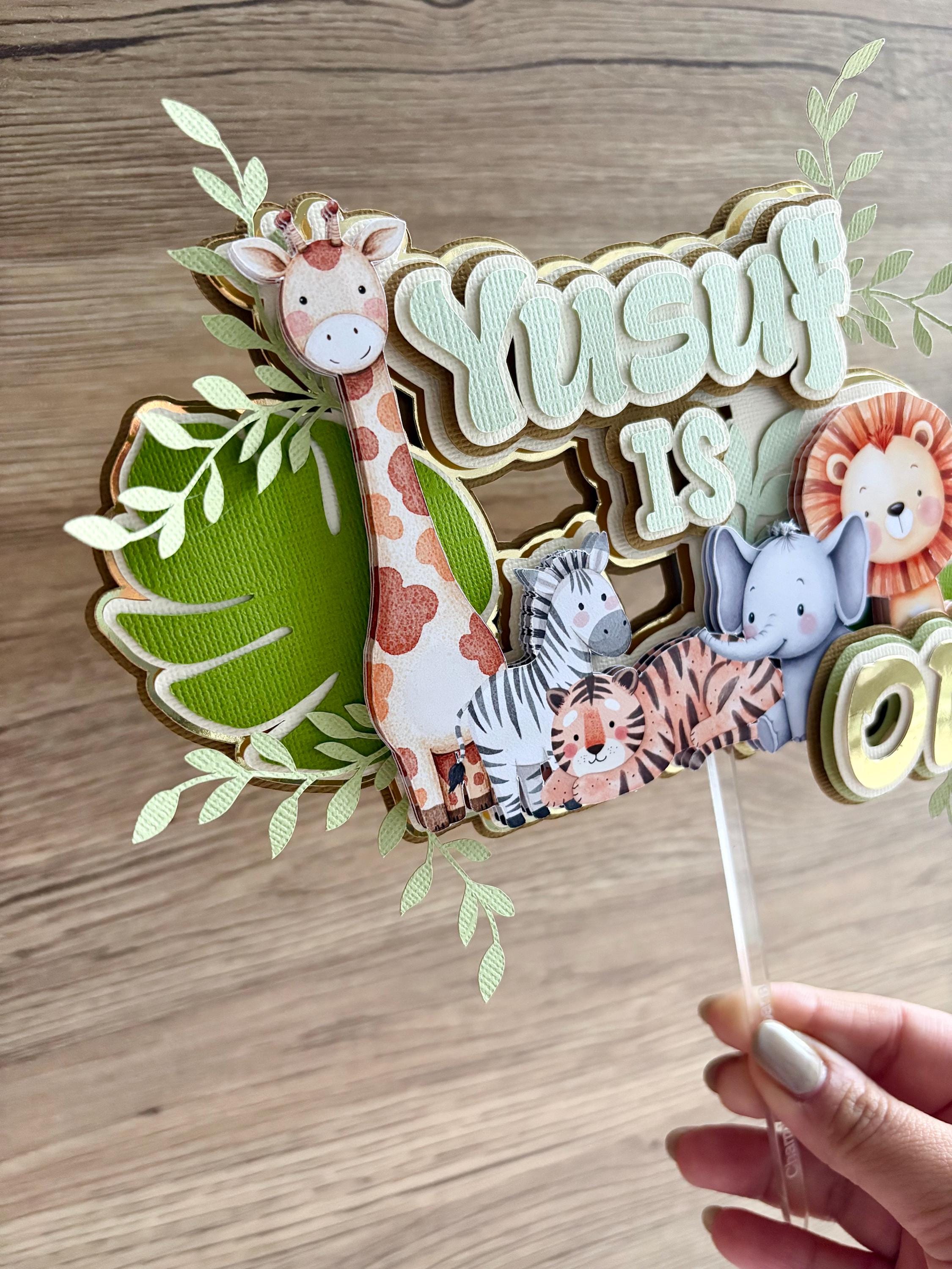 Personalized Wild One Cake Topper, Safari Jungle First Birthday - Etsy