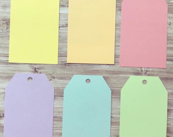 Blank pastel gift tags, mix tags, labels pack of 12