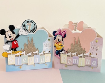 Minnie Maus Geschenkbox, Micky Maus Geschenkbox, rosa Minnie Partytasche, Micky Maus Gastgeschenkbox, blaue Micky Mausbox, Geschenkbox