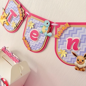 Pokemon cake topper shaker, Pink Pokémon cake topper, pikachu decor, gaming party decoration , kawaii topper, Pink gaming cake decor image 5