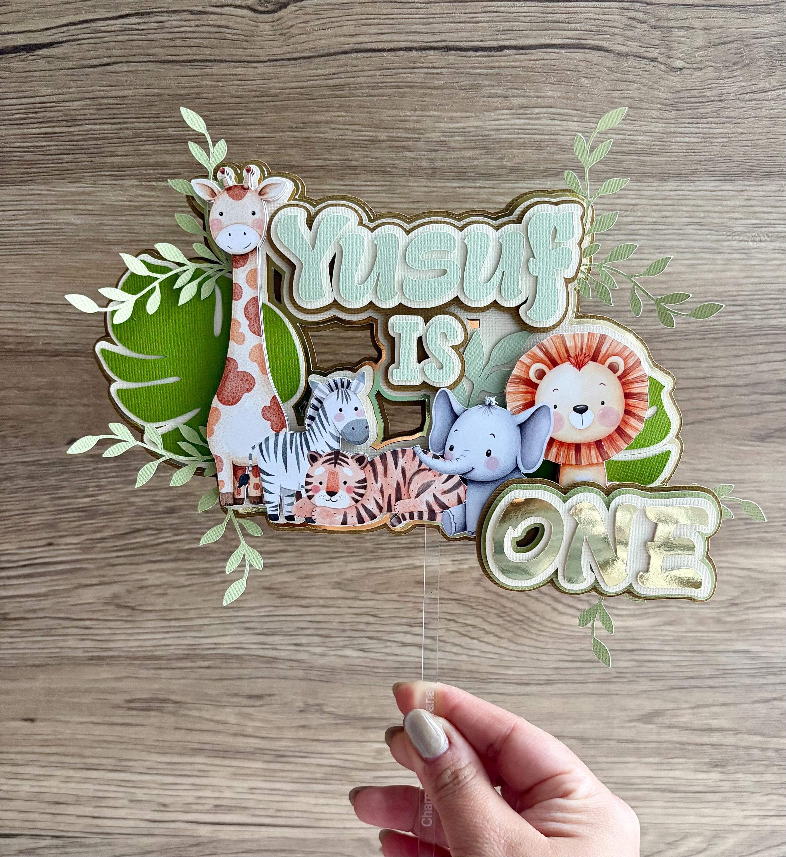 Personalized Wild One Cake Topper, Safari Jungle First Birthday - Etsy