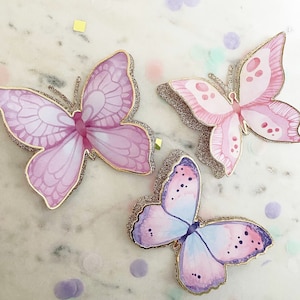 3D Butterflies pack of 12, pastel glitter colours Party table decoration