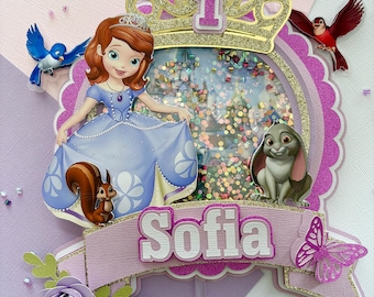 Sofia the first cake topper, personalised Sofia the first topper, Sofia the first cake topper shaker, inspired Sofia the first cake topper