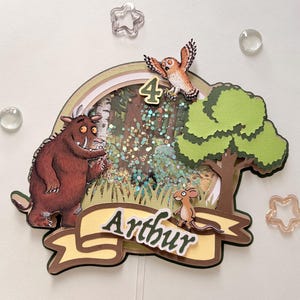 Personalised the Gruffalo cake topper, customised Gruffalo cake topper, Gruffalo cake decor, Gruffalo decoration, Gruffalo Birthday Party