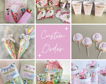 Custom order cake toppers, birthday banner, custom garland, custom butterfly