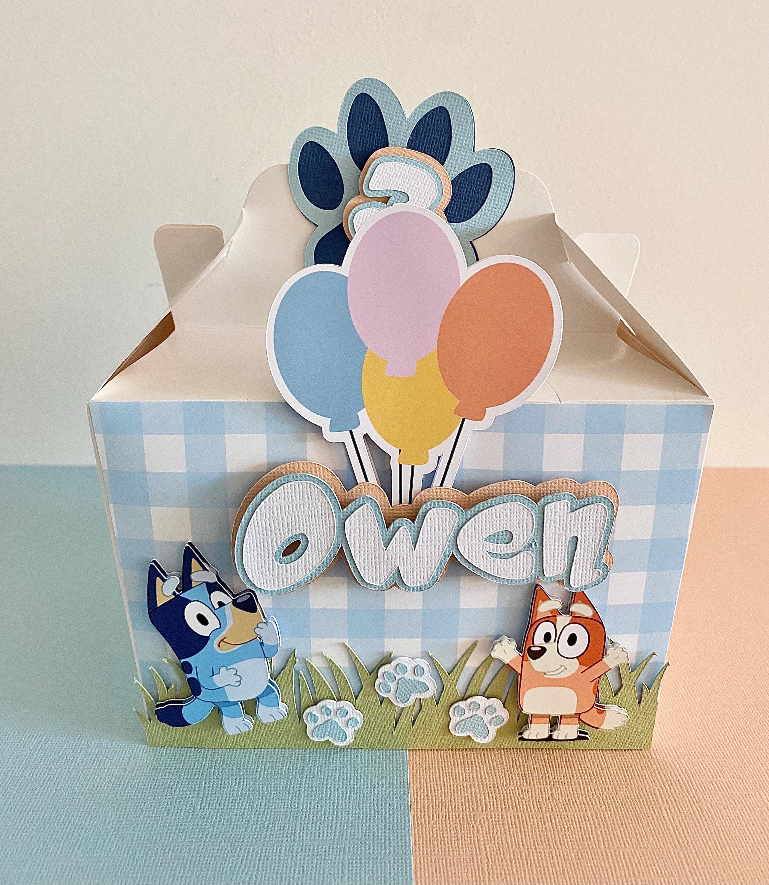Blue Dog Theme Personalized Favor Box