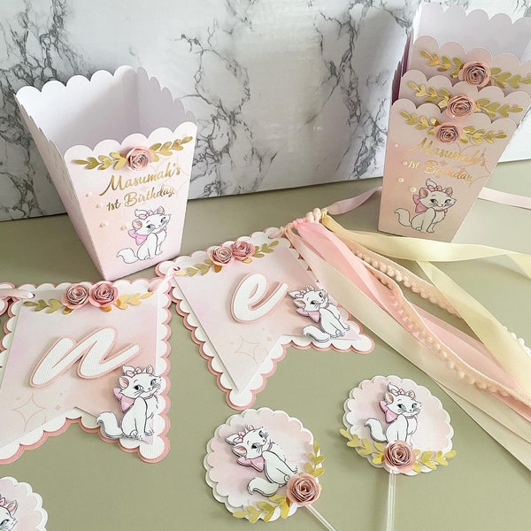 Aristocrats One high chair banner, Aristocats birthday bunting, personalised birthday garland, Aristocats garland, cat Birthday bunting