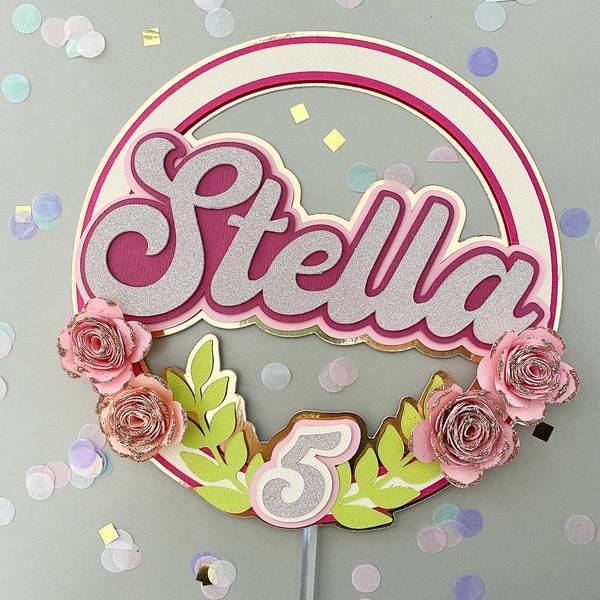 Flower Cake Topper Etsy UK