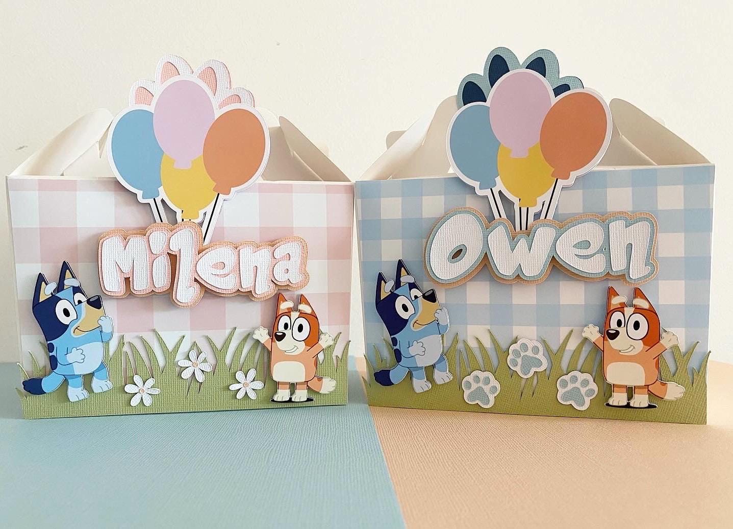 Blue Dog Theme Personalized Favor Box
