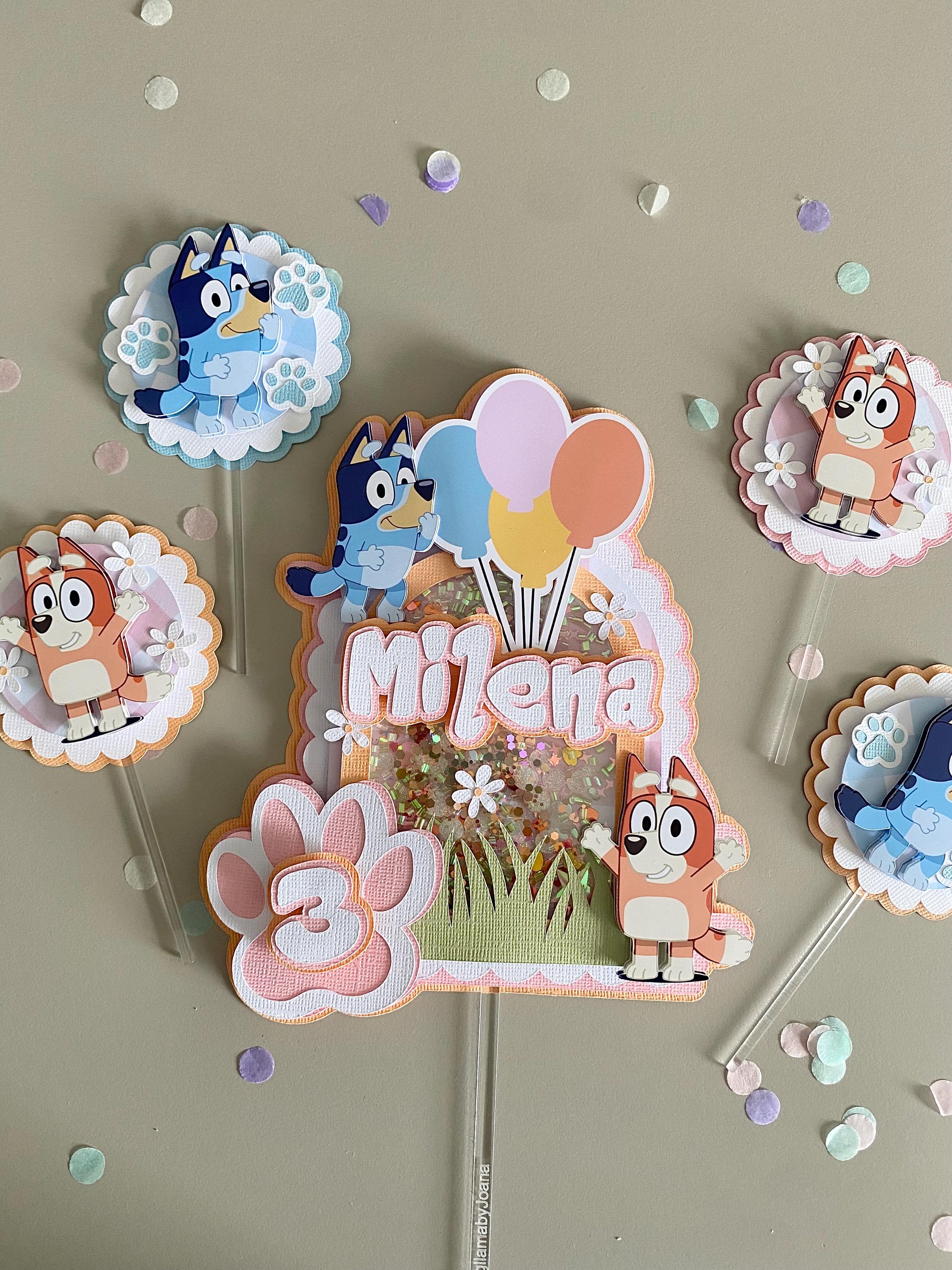 Personalised dog pastel cake topper shaker