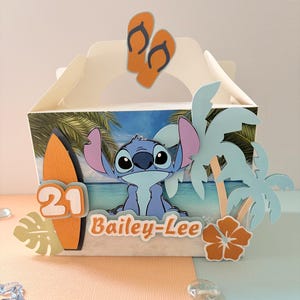 Personaliseer kinderfeestdoos, Disney-steekdoos, Stitch-feestdoos, Lilo and stitch-doos, Stitch Disney-geveldoos, Disney-tas