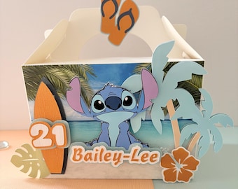 Children’s  personalise party box, Disney stitch box, Stitch party box, Lilo and stitch box, Stitch Disney gable box, Disney bag
