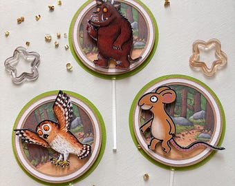 The Gruffalo cupcake topper, Gruffalo cupcake toppers, woodland theme cupcake topper, the Gruffalo party decor, Gruffalo cake decoration