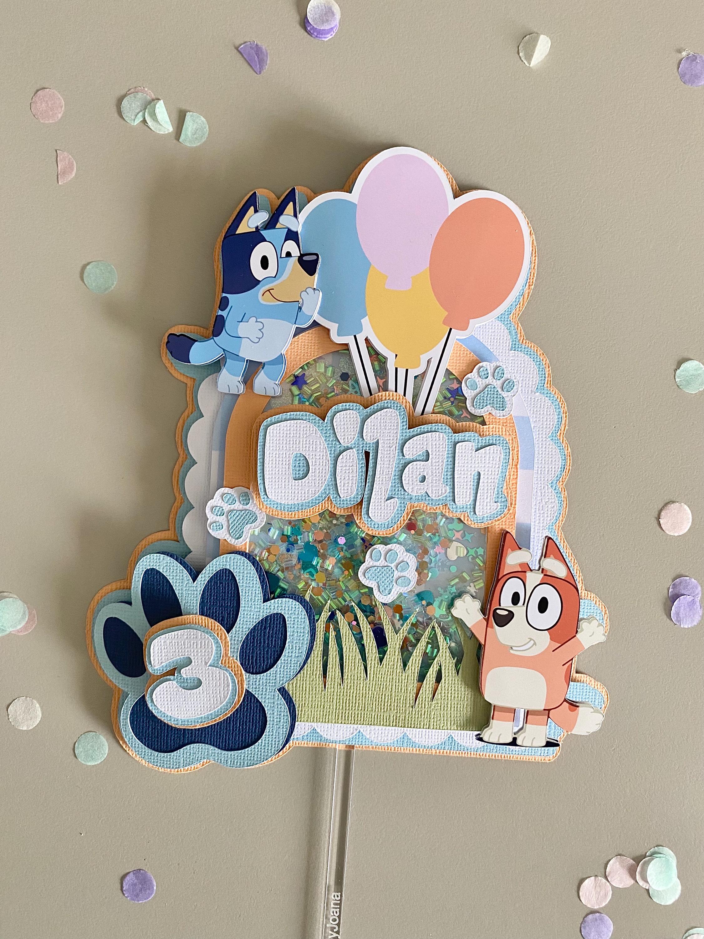 Personalised dog pastel cake topper shaker