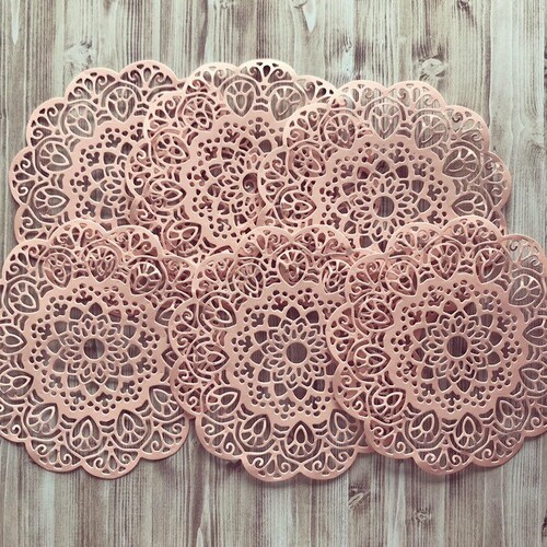 Paper Lace Doilies Pastel Pink Etsy