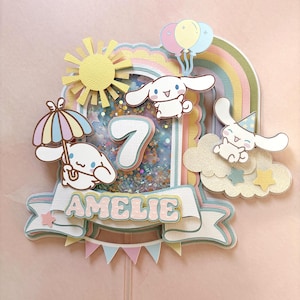 Decorazione per torta Cinnamoroll, decorazione per torta Sanrio, decorazione per torta a forma di coniglietto, decorazione per torta a forma di coniglietto kawaii, decorazione kawaii, decorazione per torta a forma di coniglietto Sanrio, coniglietto