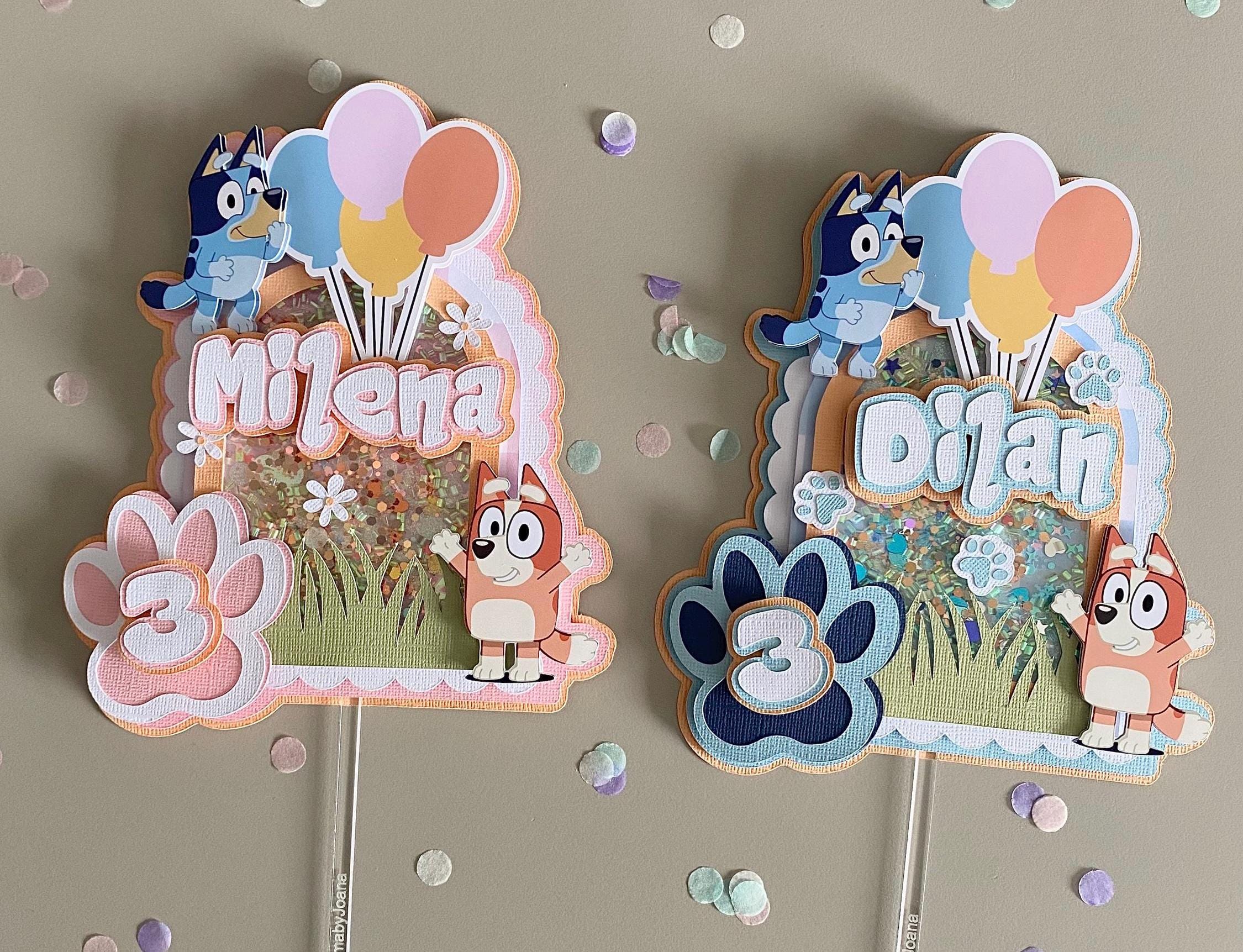 Personalised dog pastel cake topper shaker