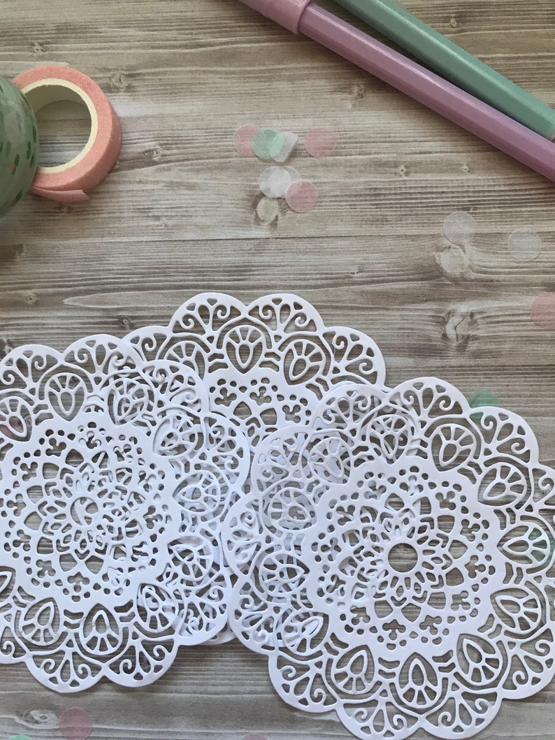 White Paper lace doilies pack of 12 image 3