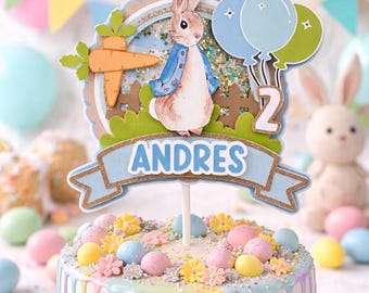 Personalised Peter Rabbit cake topper, Peter Rabbit cake topper, Peter Rabbit, Peter Rabbit birthdaydecoration, Bunny cake topper