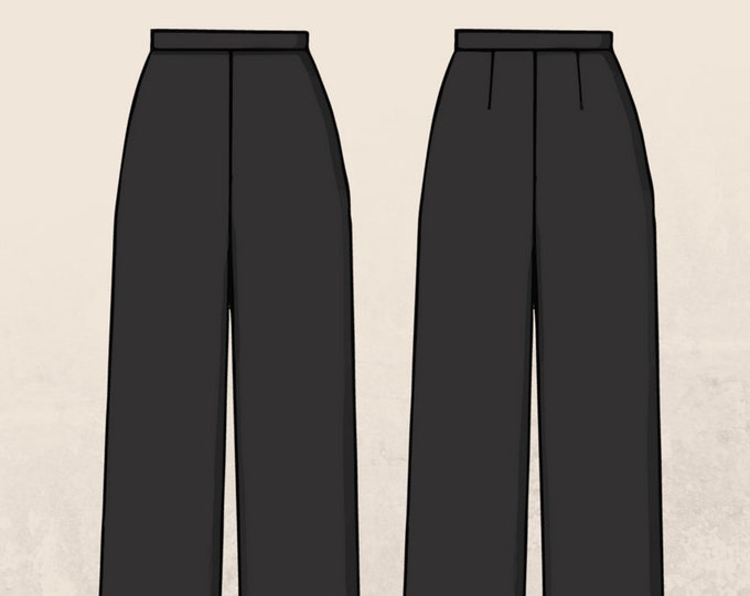Woman Wide Pants PDF Sewing Pattern DIY Wide-leg Calf-length - Etsy