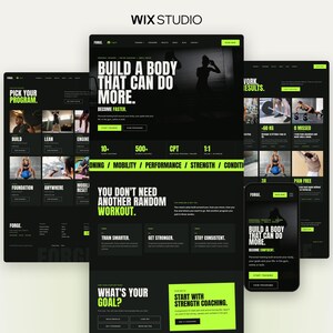 Modèle Wix Studio pour entraîneur personnel | Site web de coaching sportif | Site web pour salle de sport et coaching en ligne | Modèle Wix de réservation pour le fitness