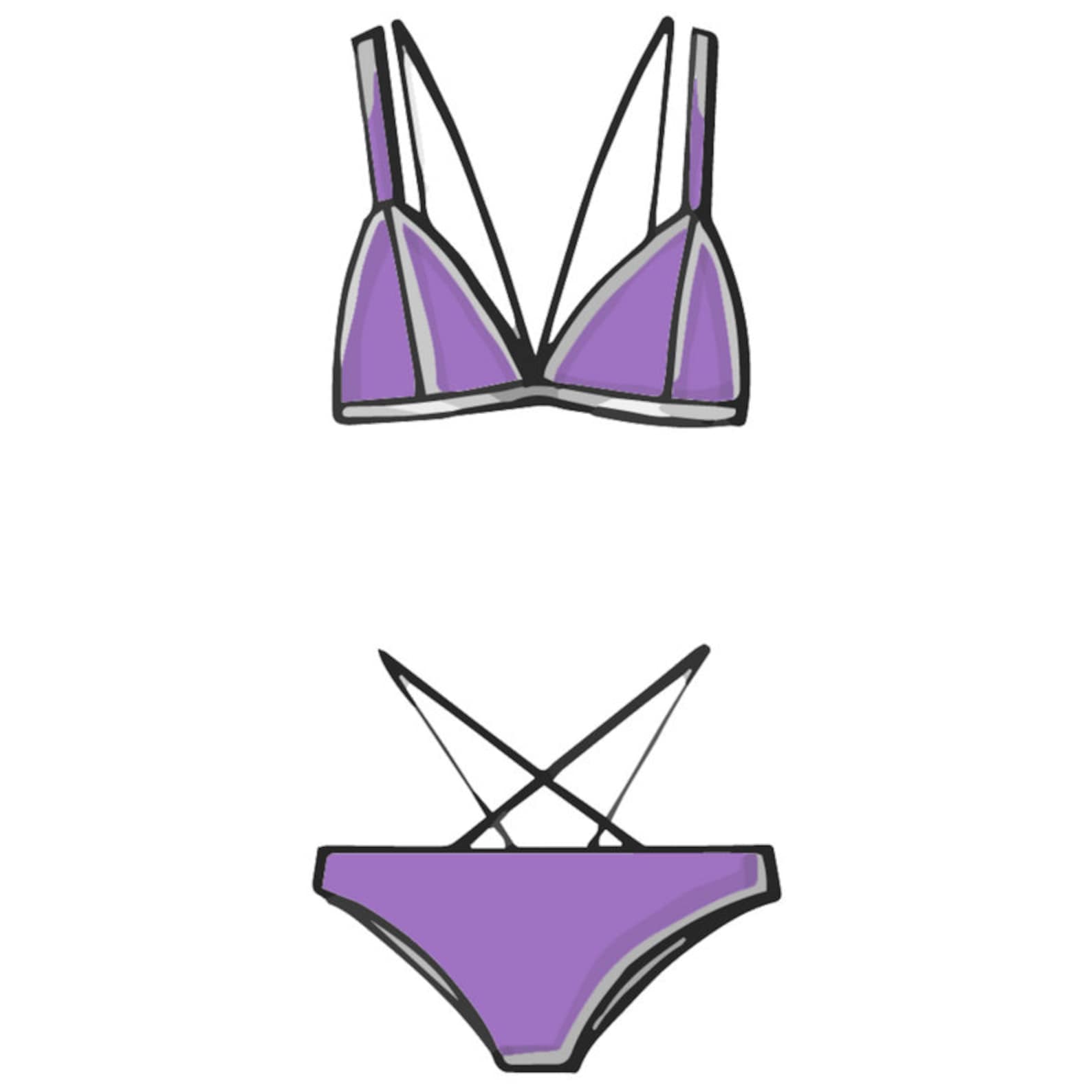 Woman Bikini Swimsuit PDF Sewing Pattern DIY Two Piece Etsy Canada