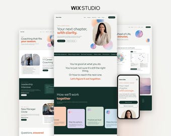 Life Coach Wix Studio Template | Career Coach Website with Quiz and Wheel of Life | Executive Coaching Website | Wix CMS Journal