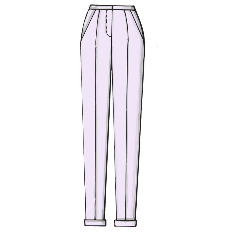 Woman Pants PDF Sewing Pattern DIY Narrow 7/8 Length Pants | Etsy Canada