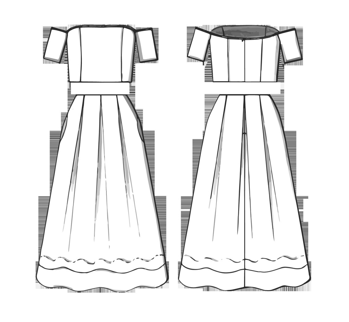 Woman 2 Piece Dress PDF Sewing Pattern A Croptop With Open Etsy UK