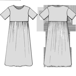 Woman easy dress PDF sewing pattern DIY | Etsy