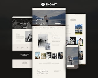 Showit Template for Wedding Photographers, Luxury Editorial Photography Website, Elopement Photographer Showit Website, Maison