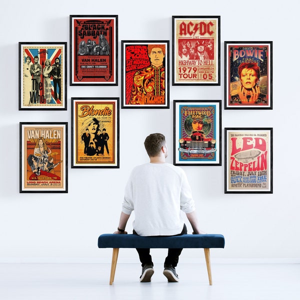 Rock Posters Framed Etsy