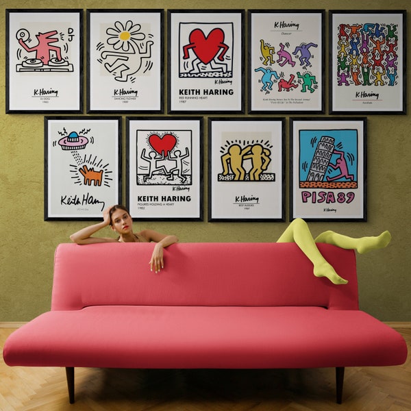 Keith Haring Framed Prints Collection (Select Wood-Framed or Print-Only)