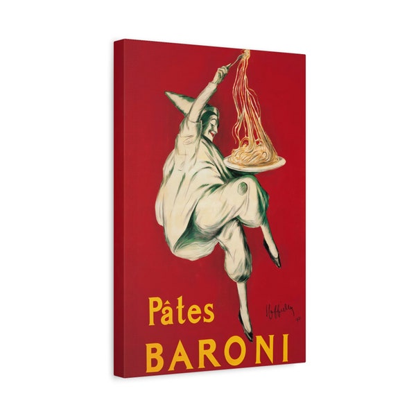 Canvas Wall Art 24X36" Vintage Italian Food Pasta French Pates Baroni by Cappiello Kitchen Restaurant Decor 1.25" depth