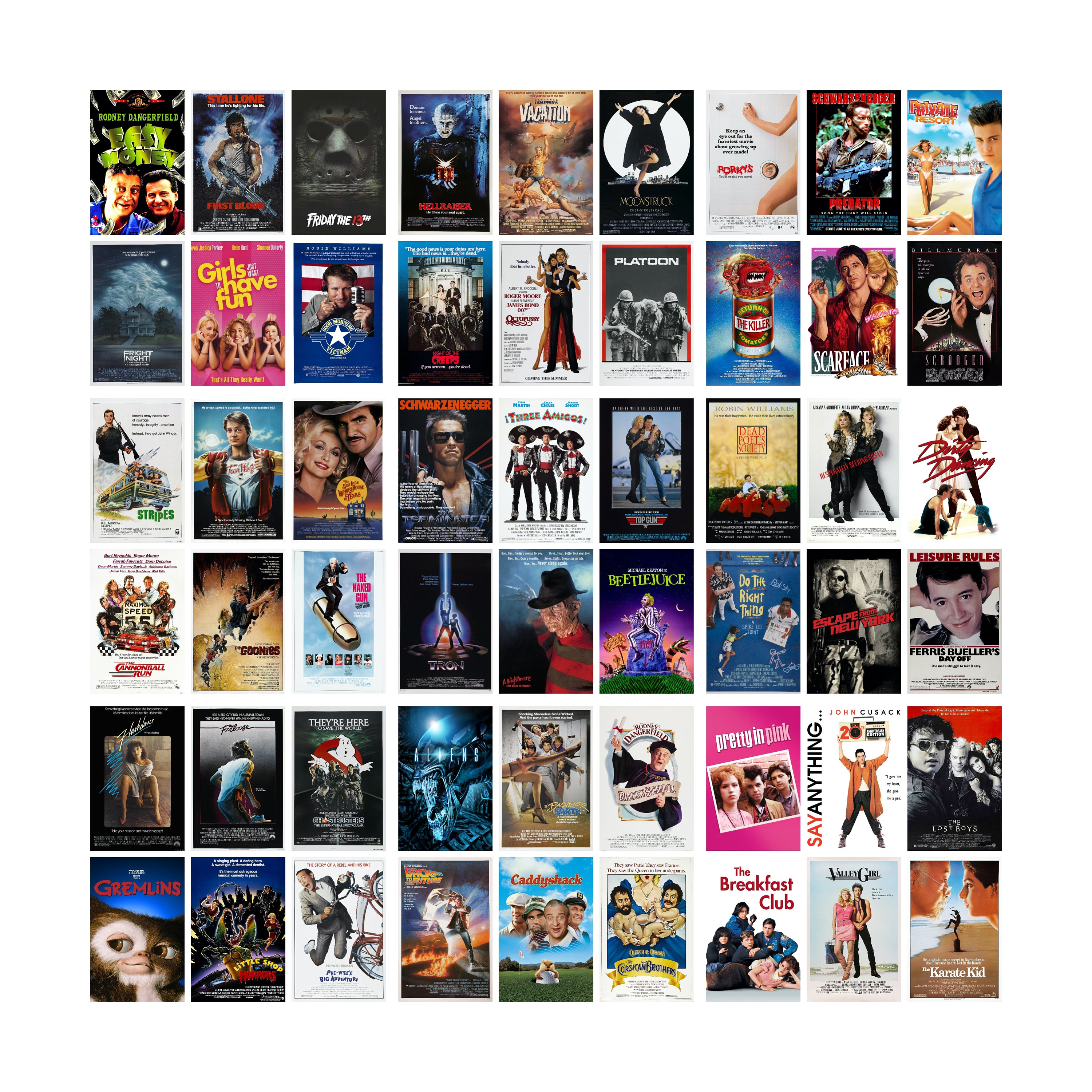 1980s Movie Posters Set 80