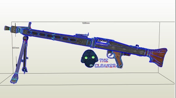 Machine Gun Maschinengewehr 42 Mg42gunscale 11pepakura Lowpoly Low Polygon Papercraft Handmade Diy Origami