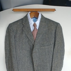 Gray Herringbone Tweed Ivy Style Sport Coat 1960s