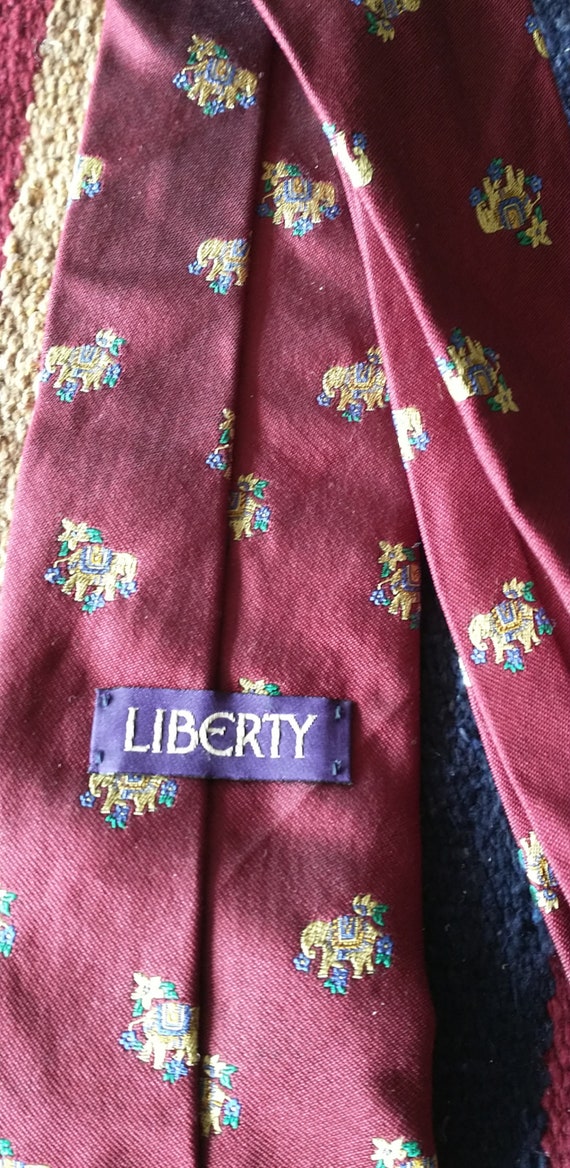 Liberty of London Silk Jacquard Necktie Burgundy … - image 2