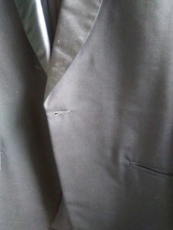 Vtg Shawl Lapel Sack Cut Dinner Jacket Tuxedo Jac… - image 3