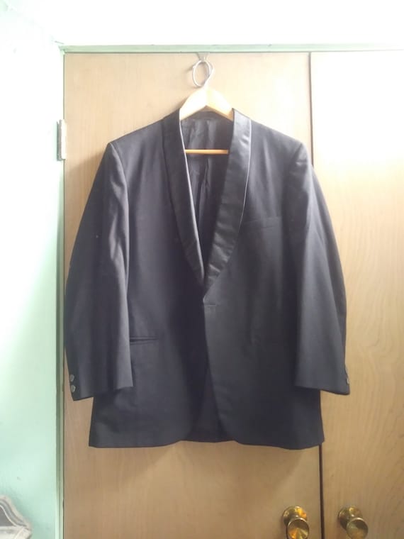 Vtg Shawl Lapel Sack Cut Dinner Jacket Tuxedo Jac… - image 1