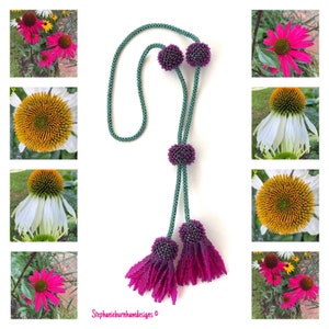 Zoom Virtual beading class Echinacea Mon 23rd & 30th Sept 5pm UK Start Time 5 hr session. image 1