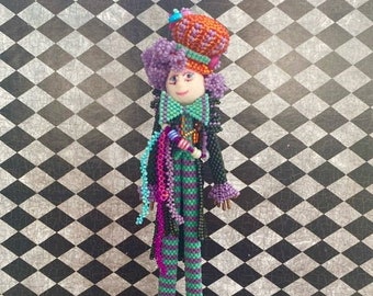 The Mad Hatter Beadwork kit & full printed instructions (Lilac/Aqua Colourway).