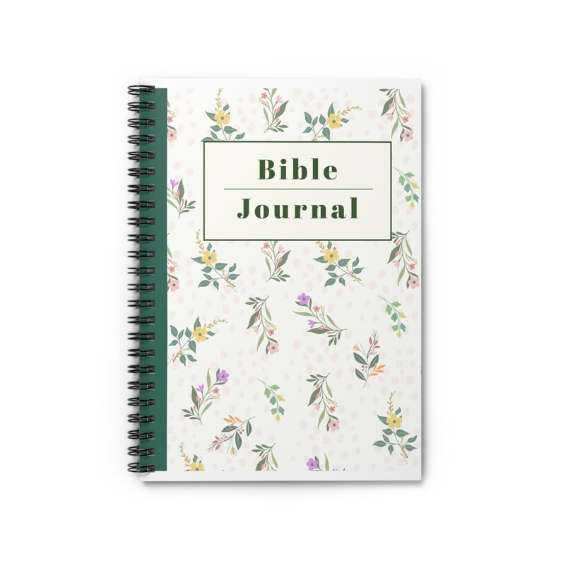 Bible Journal Spiral Notebook, Floral Ruled Lined Notebook for ...